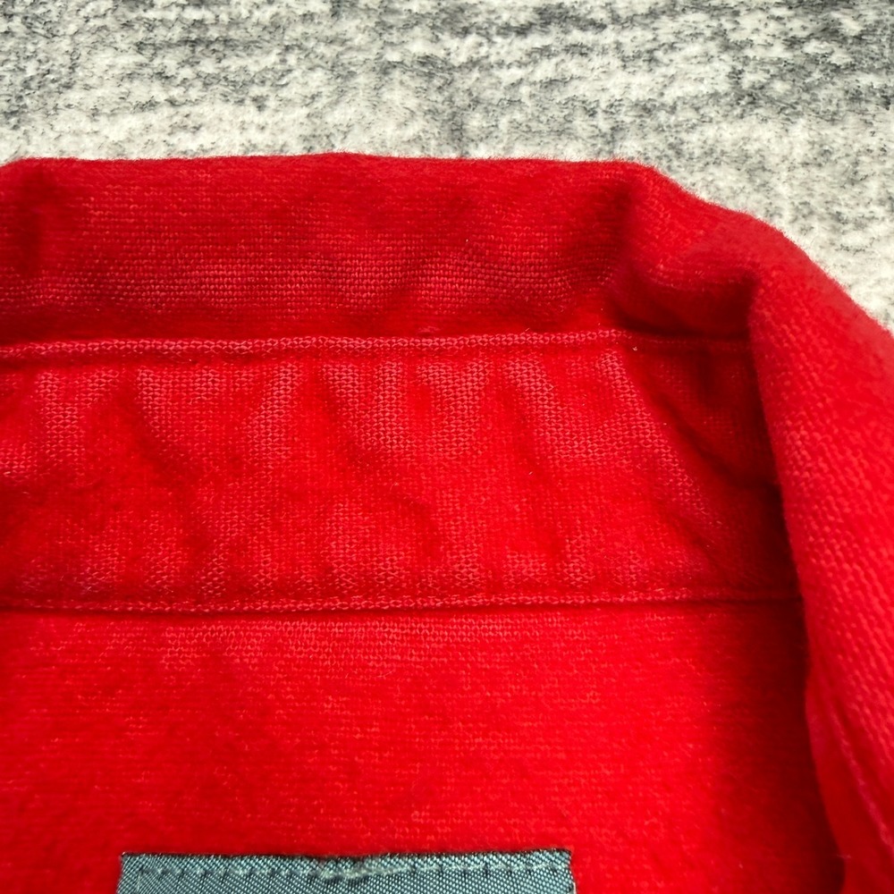 VTG Woolrich Shirt Mens Large Red Chamois Cloth Flannel Heavy Workwear Chore 90s - Picture 4 of 10